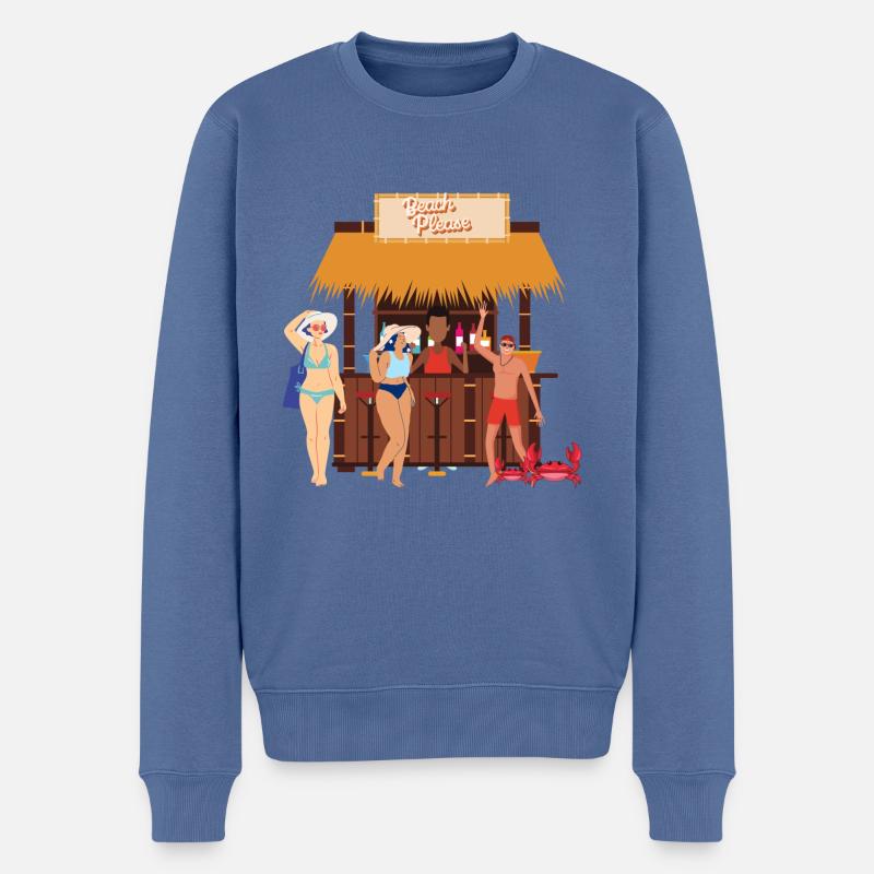 Chiringuito "Strand bitte" - Männer Premium Bio Pullover - Taubenblau