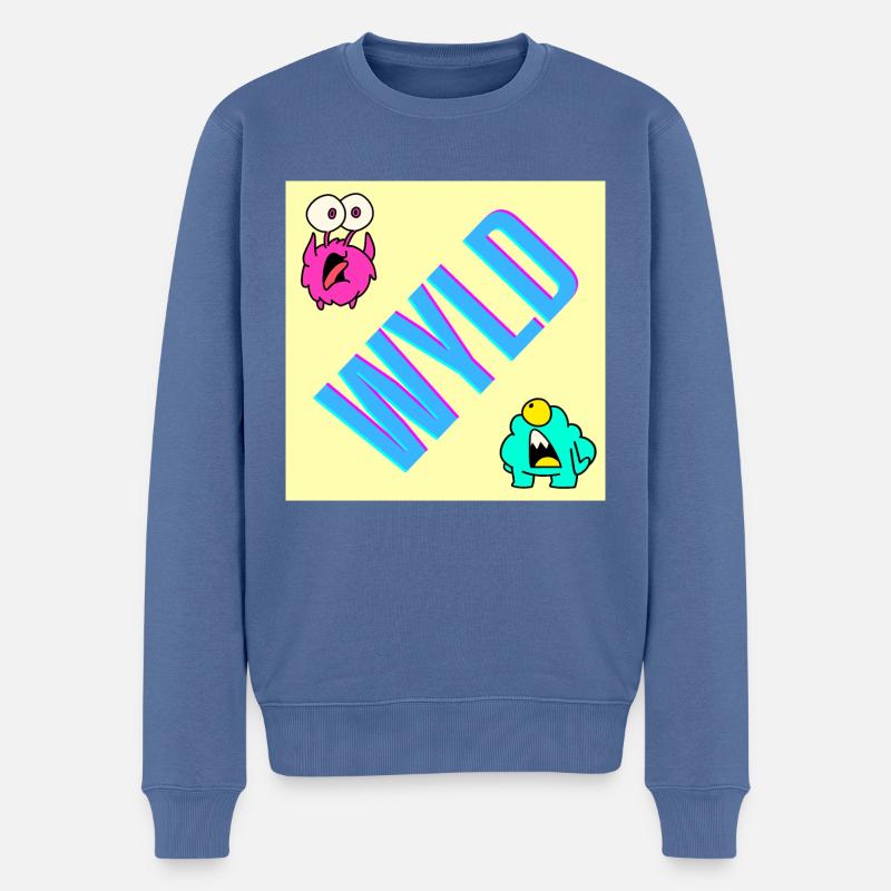 wyld - heftig, krass - Männer Premium Bio Pullover - Taubenblau