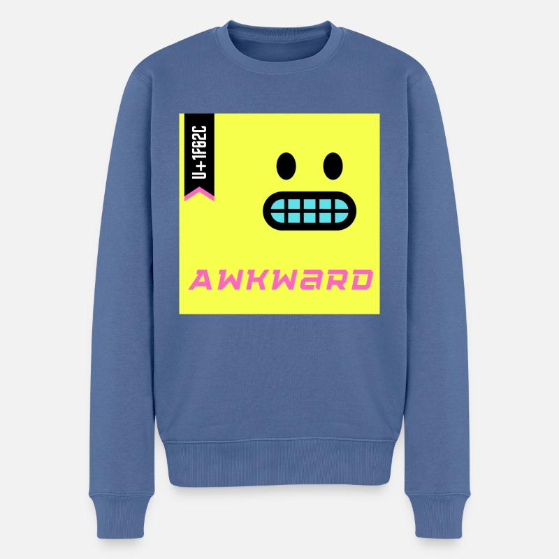 Emoji Day 2022 - Emoji Awkward - Design B - Männer Premium Bio Pullover - Taubenblau