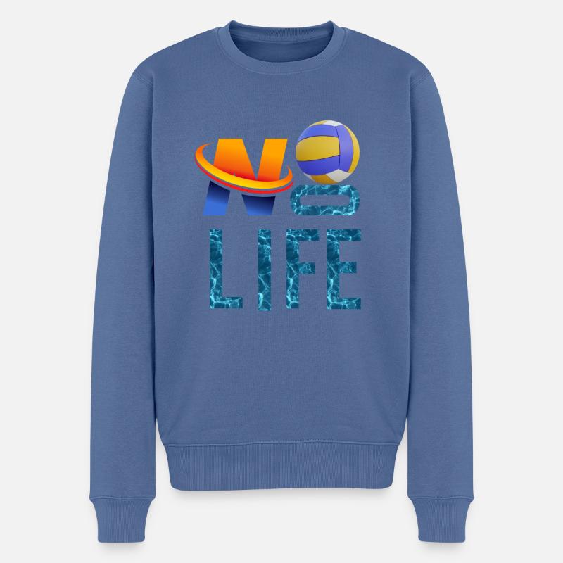 KEINE VOLLEY, KEIN LEBEN - Männer Premium Bio Pullover - Taubenblau