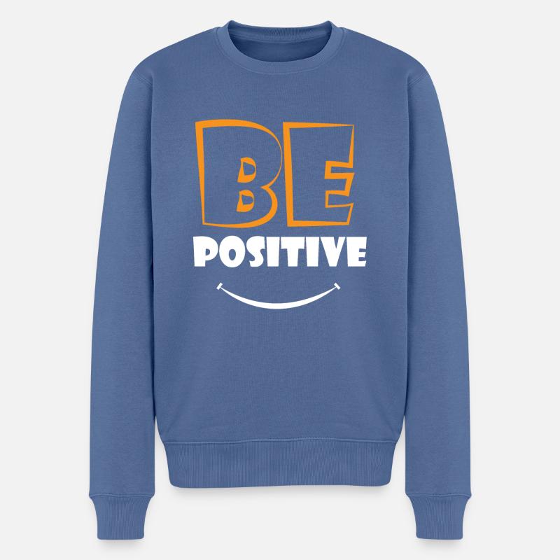 BePositive - Pull Premium bio Homme - bleu pigeon
