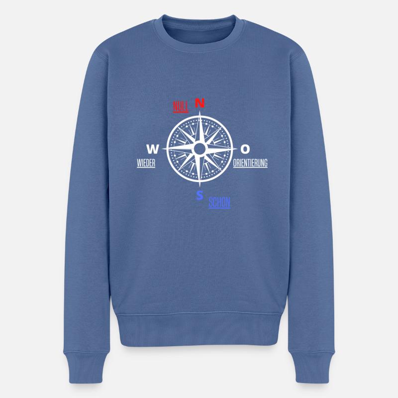 Keine Orientierung - Kompass - Männer Premium Bio Pullover - Taubenblau