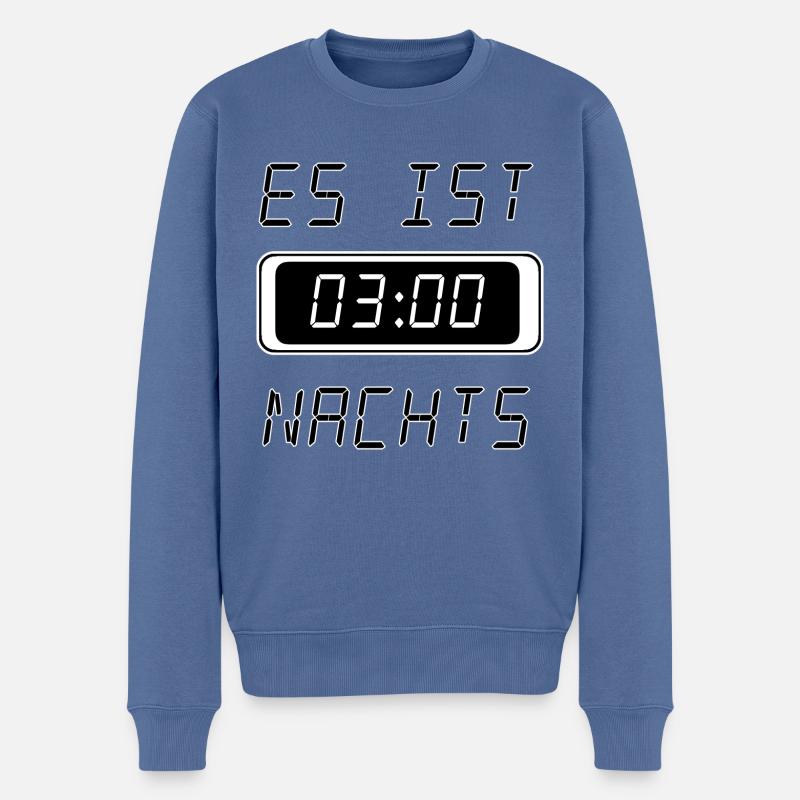 es ist 3 uhr nachts - Männer Premium Bio Pullover - Taubenblau