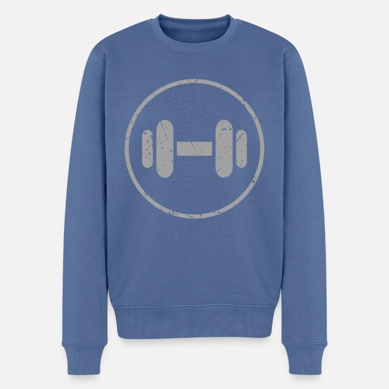 Hantel - Männer Premium Bio Pullover - Taubenblau