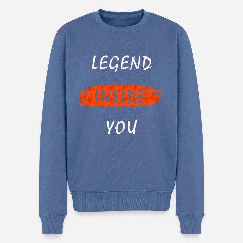 LÉGENDE EN VOUS - Pull Premium bio Homme - bleu pigeon