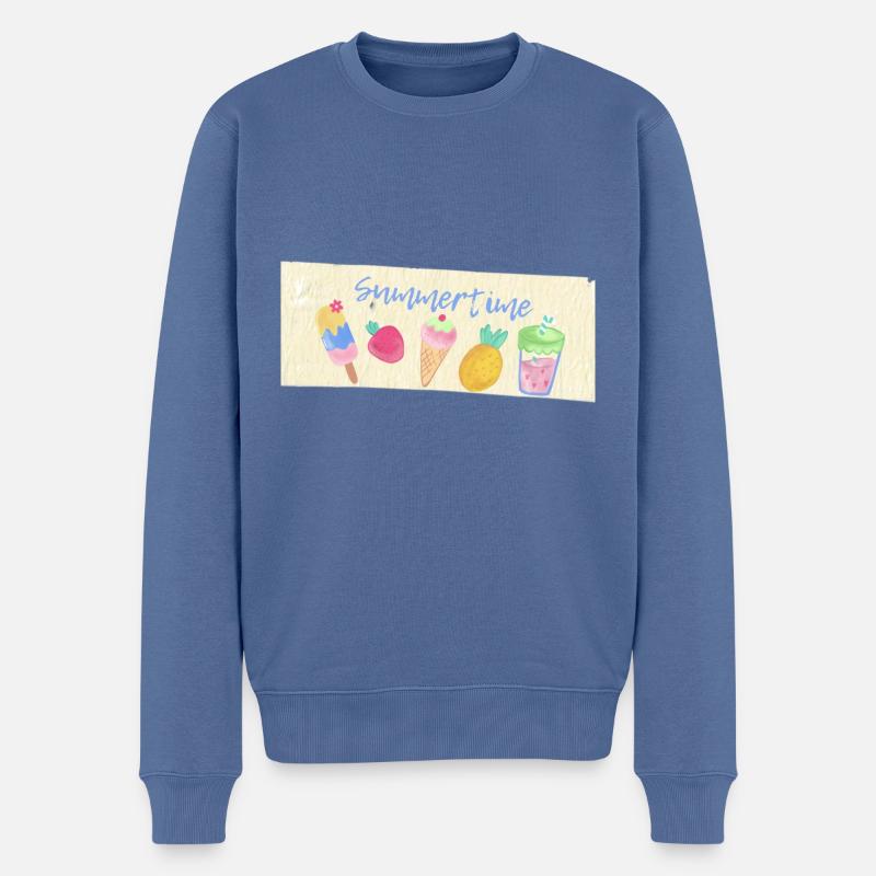 SummerTime - Männer Premium Bio Pullover - Taubenblau