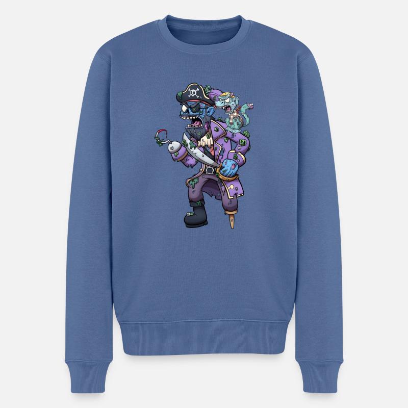 Capitaine Pirate Zombie - Pull Premium bio Homme - bleu pigeon