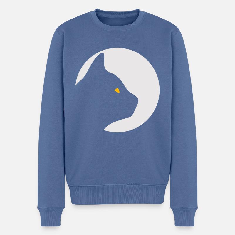 Chat - Pull Premium bio Homme - bleu pigeon