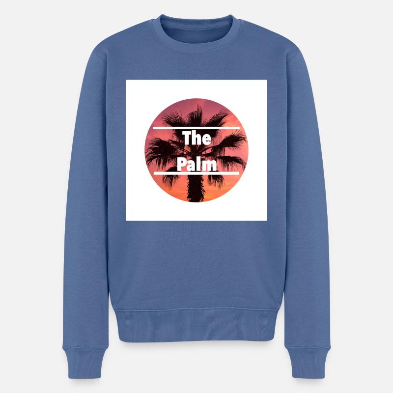 The Palm - Männer Premium Bio Pullover - Taubenblau