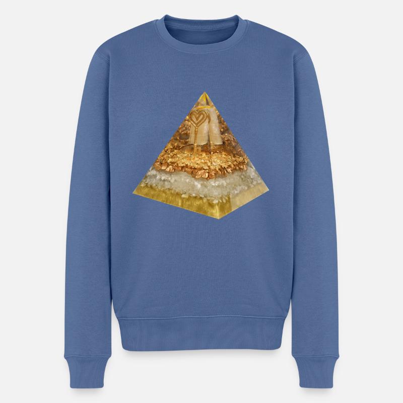 Goldene Schlüssel Pyramide - Männer Premium Bio Pullover - Taubenblau