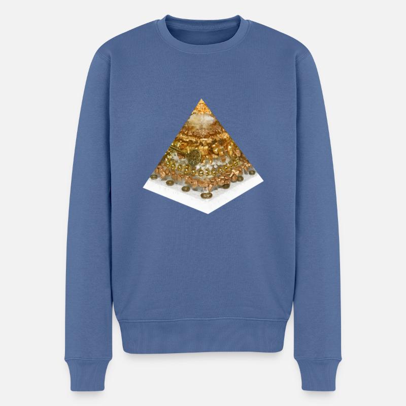 Toth Pyramide - Männer Premium Bio Pullover - Taubenblau