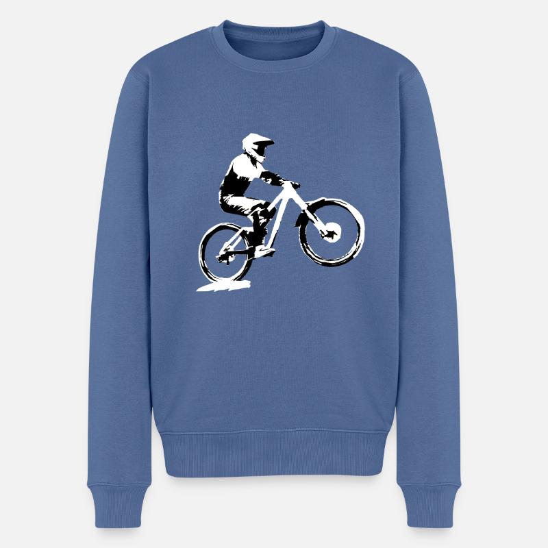 mtb vtt descente - Pull Premium bio Homme - bleu pigeon