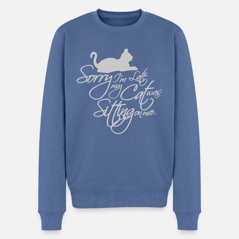 désolé chat était assis - Pull Premium bio Homme - bleu pigeon
