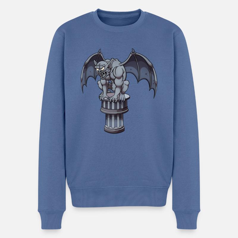 La Gargouille - Pull Premium bio Homme - bleu pigeon