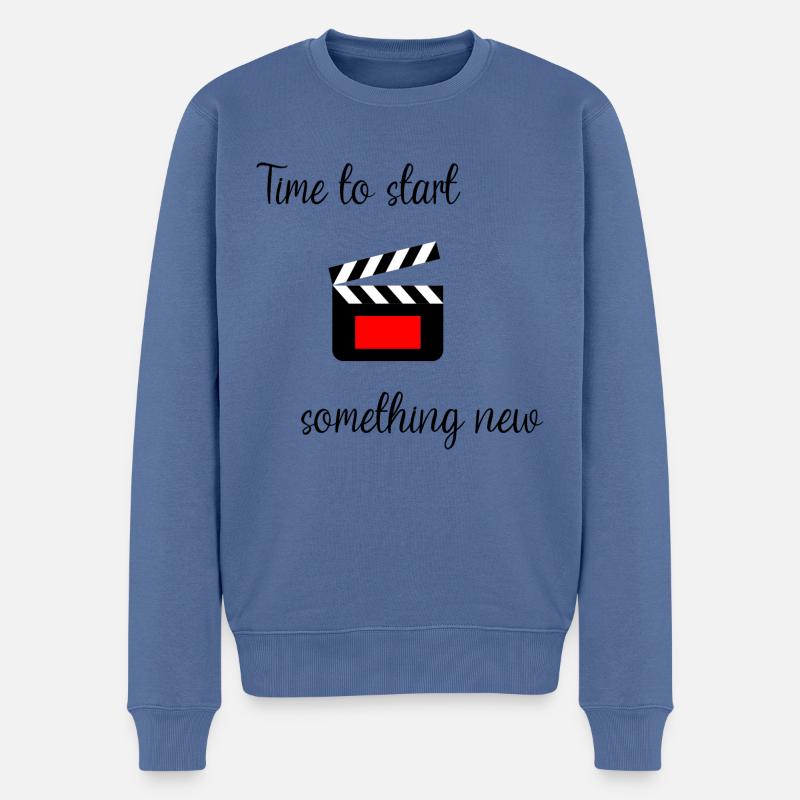 Il est temps de commencer quelque chose de nouveau - Pull Premium bio Homme - bleu pigeon
