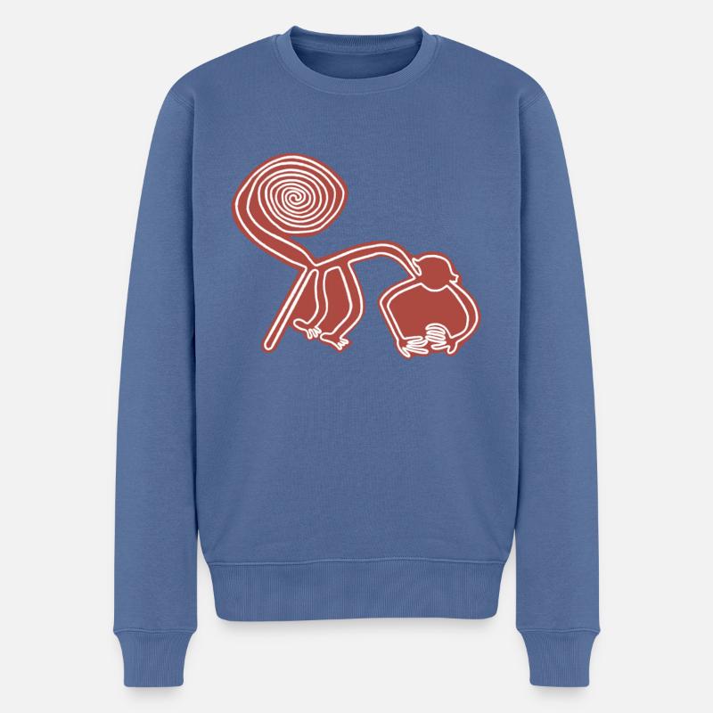 Nazca Lines Singe - Pull Premium bio Homme - bleu pigeon