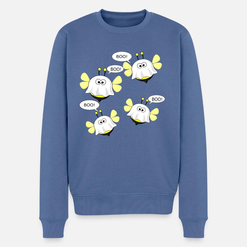 Boo Bees - Pull Premium bio Homme - bleu pigeon