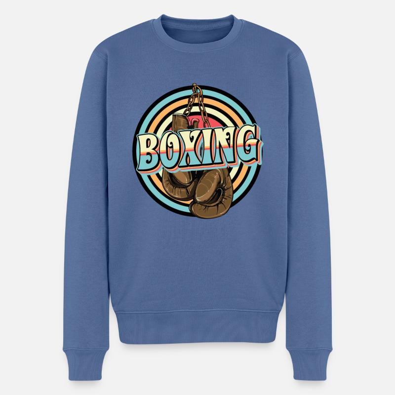 Boxe - Pull Premium bio Homme - bleu pigeon