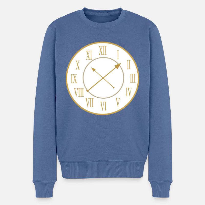 Magische goldene Uhr - Männer Premium Bio Pullover - Taubenblau