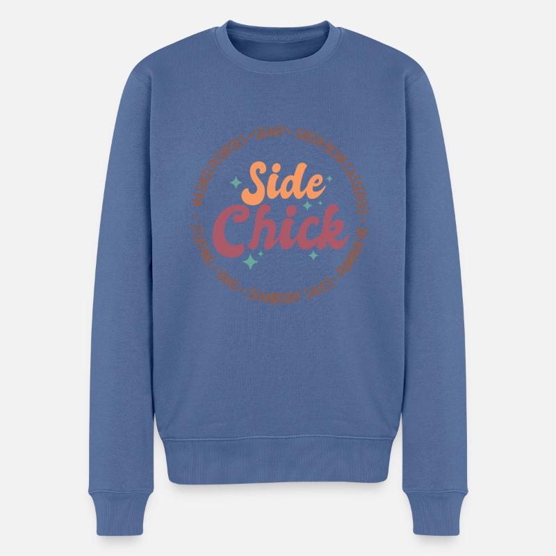 Thanksgiving Side Chick - Pull Premium bio Homme - bleu pigeon