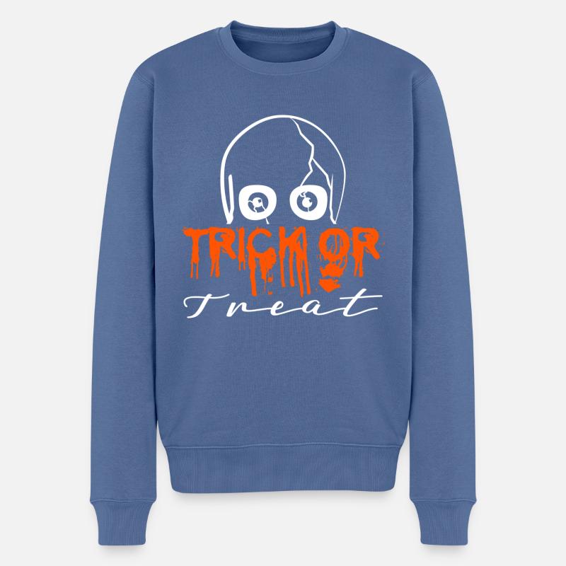 Des bonbons ou des bâtons - Pull Premium bio Homme - bleu pigeon