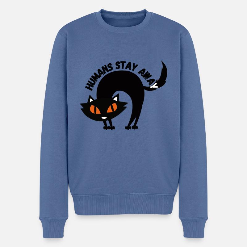 Humans stay away 2 - Männer Premium Bio Pullover - Taubenblau