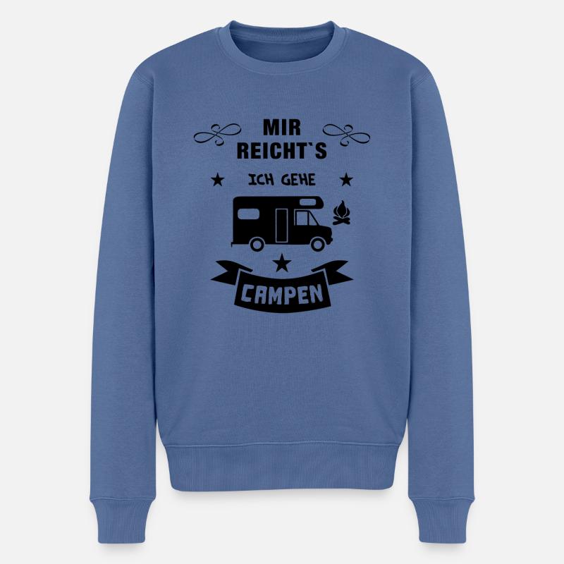 mir reichts camping wohnmobil - Männer Premium Bio Pullover - Taubenblau