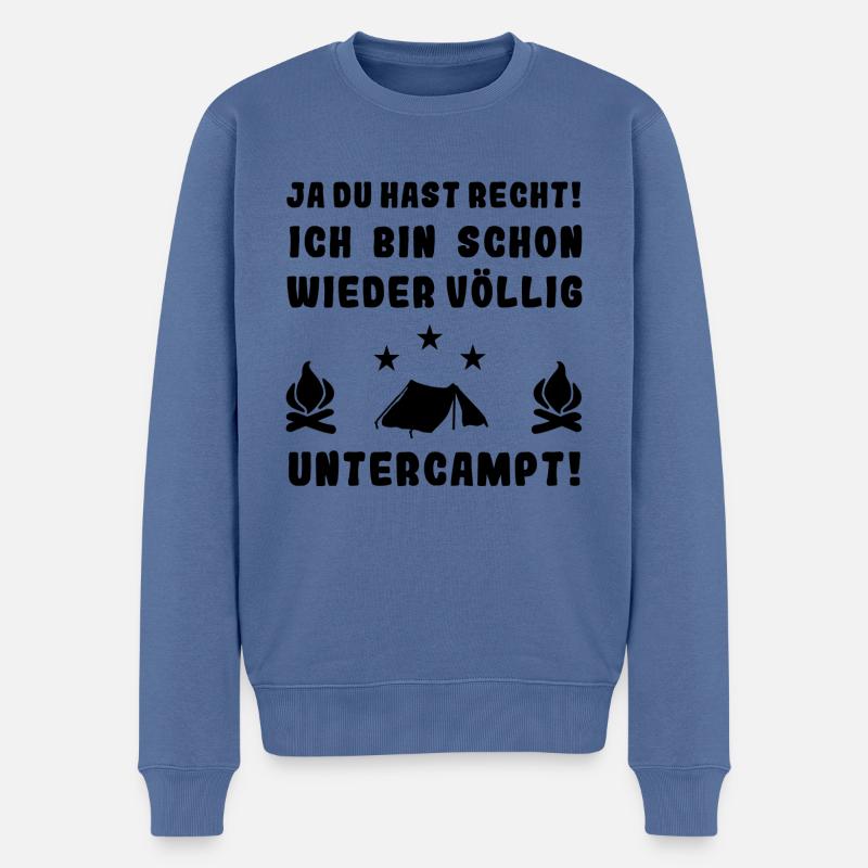 völlig untercampt zelt - Männer Premium Bio Pullover - Taubenblau
