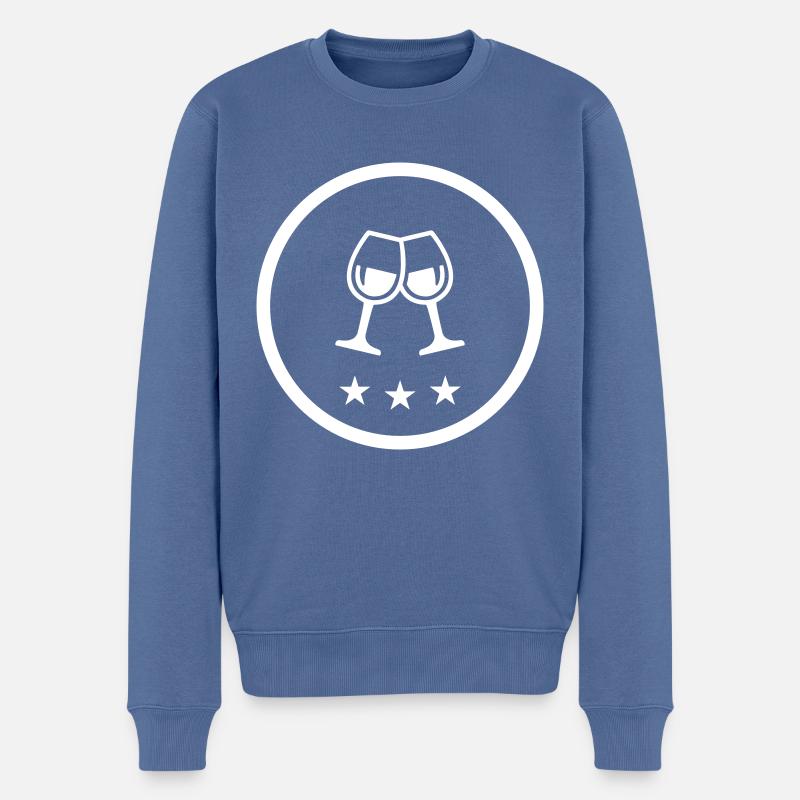 Verres à vin - Pull Premium bio Homme - bleu pigeon