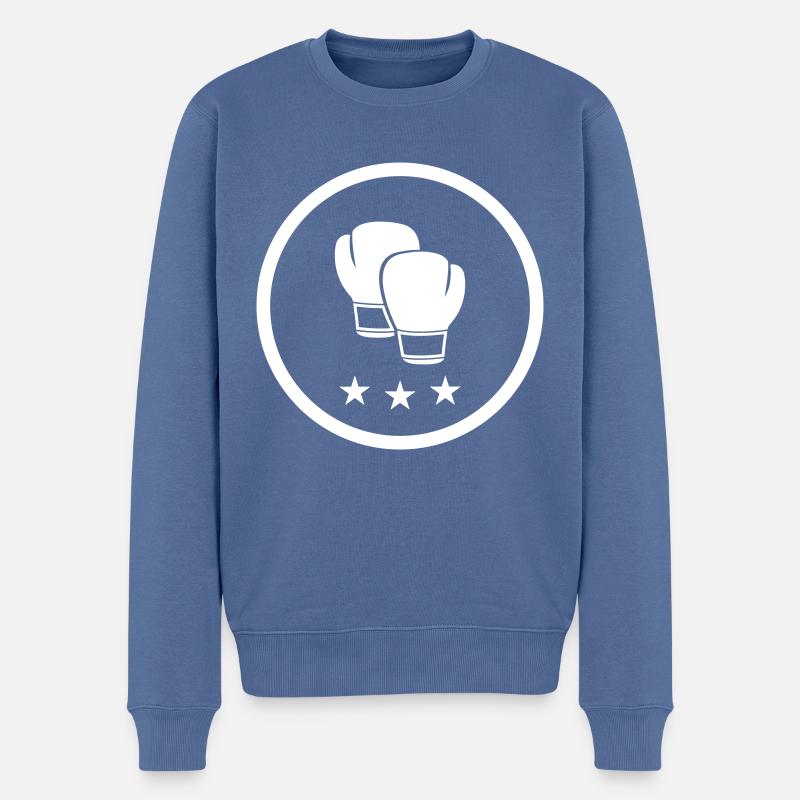 Boxhandschuhe Boxen - Männer Premium Bio Pullover - Taubenblau