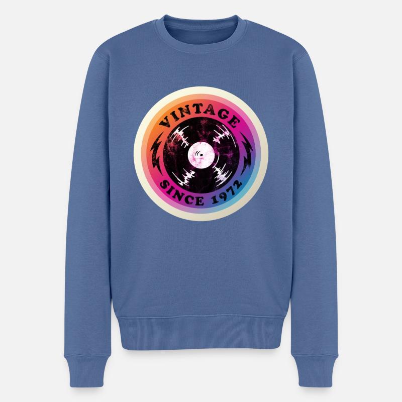 Millésime 1972 - Pull Premium bio Homme - bleu pigeon