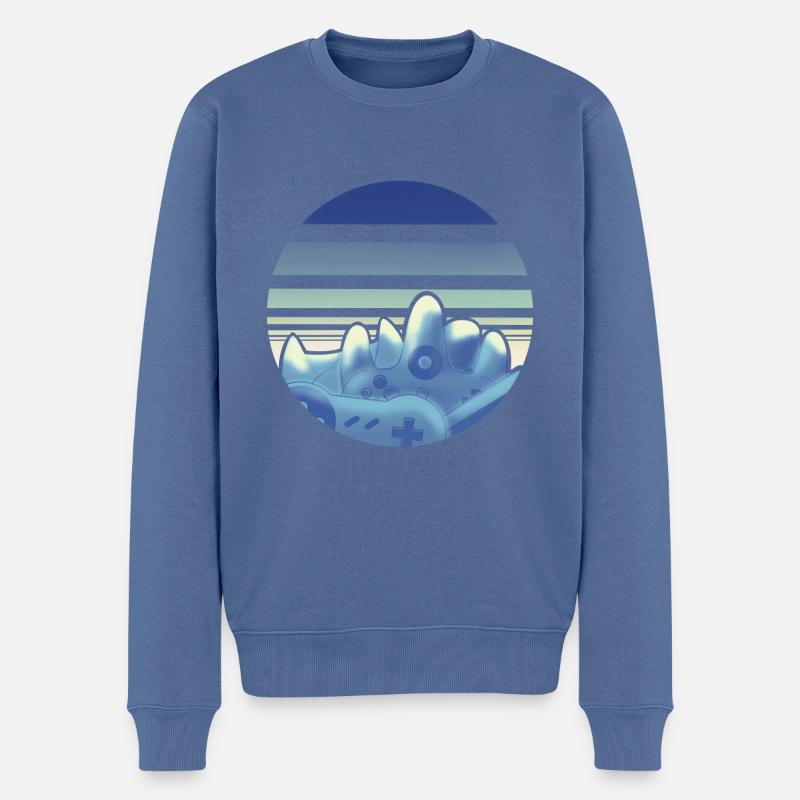 Gamer Rétrogaming «Jeux d’Hiver » - Pull Premium bio Homme - bleu pigeon
