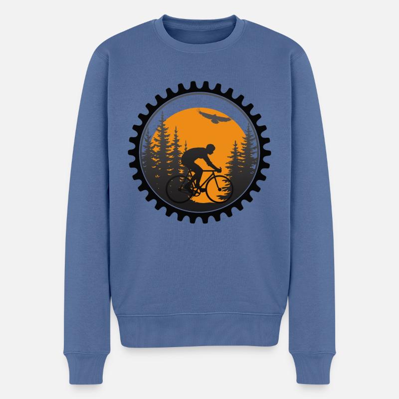 Vélo - Pull Premium bio Homme - bleu pigeon