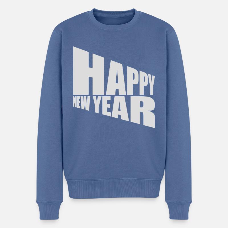 Citation Bonne année - Pull Premium bio Homme - bleu pigeon