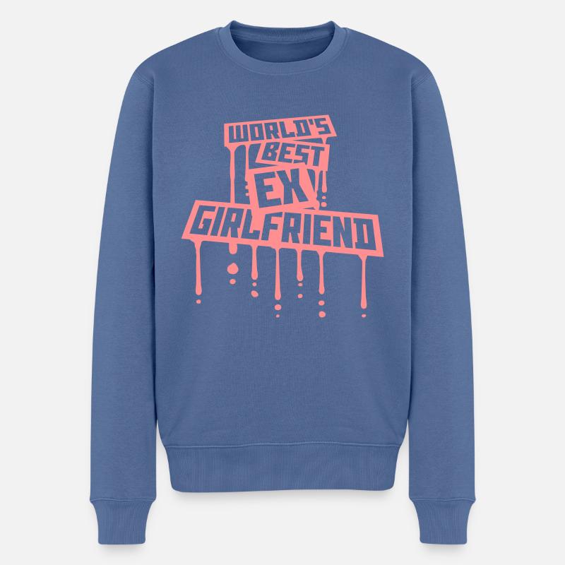 worlds best ex girlfriend - Männer Premium Bio Pullover - Taubenblau