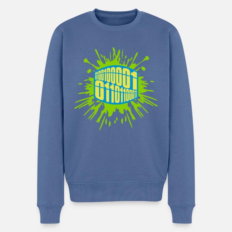 Binär Code Programm Sprache - Männer Premium Bio Pullover - Taubenblau