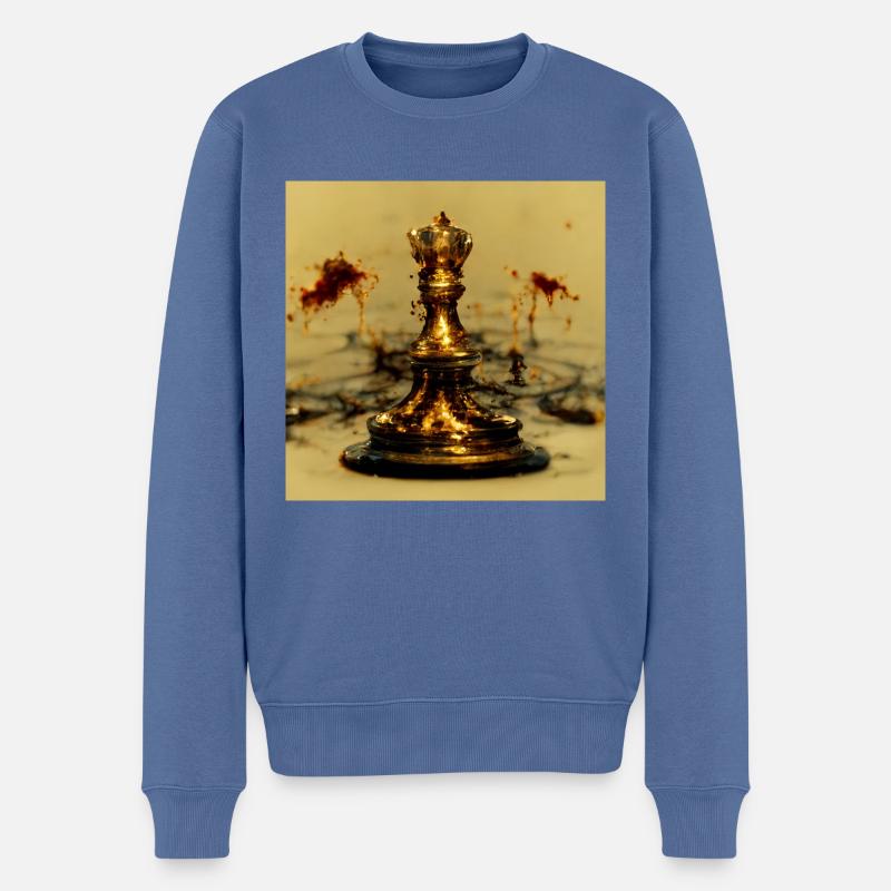 Schach 1 - Männer Premium Bio Pullover - Taubenblau