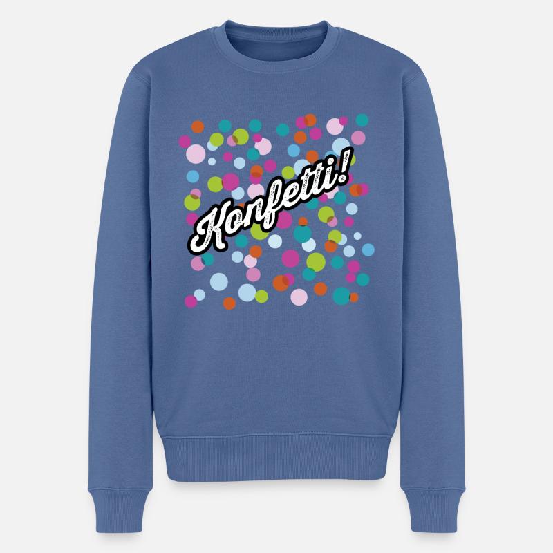 Conettis de carnaval - Pull Premium bio Homme - bleu pigeon