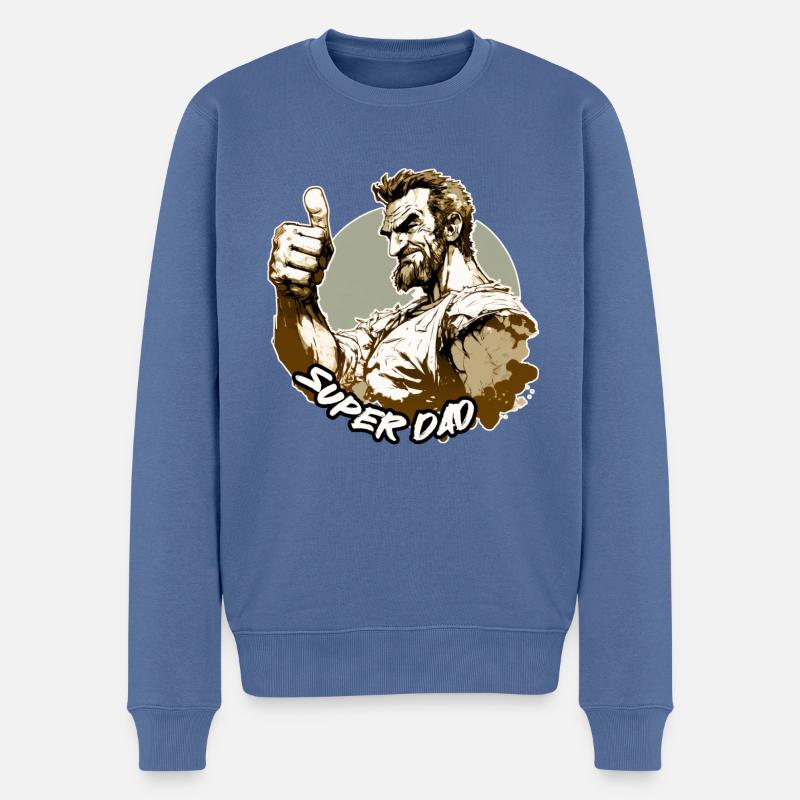 Super Dad - Pull Premium bio Homme - bleu pigeon