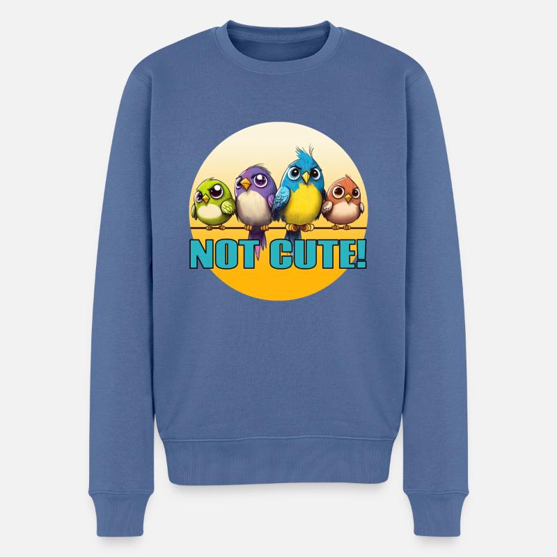 PAS des oiseaux mignons! - Pull Premium bio Homme - bleu pigeon