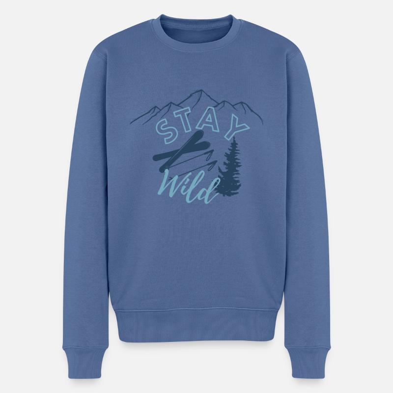 Schi - Männer Premium Bio Pullover - Taubenblau