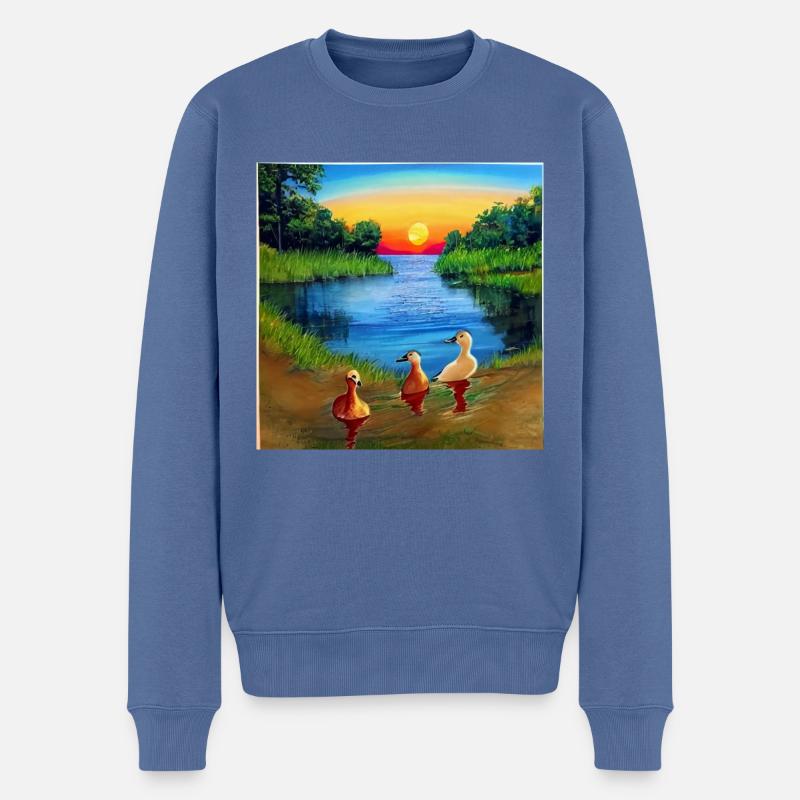 Vie lacustre - Pull Premium bio Homme - bleu pigeon