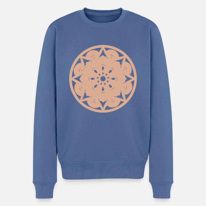 Mandala Mandala - Männer Premium Bio Pullover - Taubenblau
