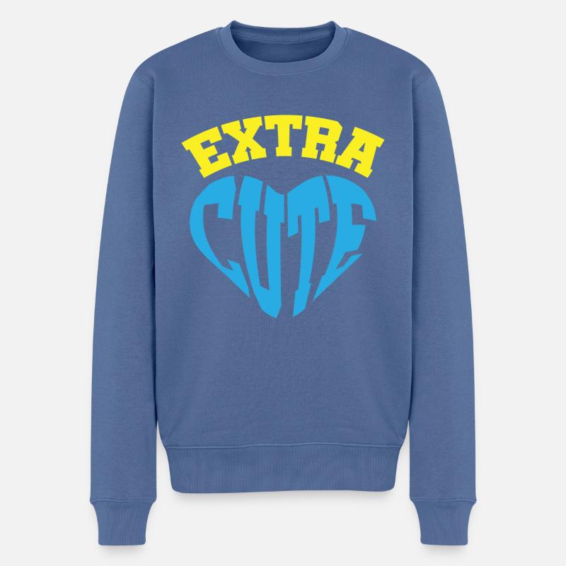 Extra mignon - Pull Premium bio Homme - bleu pigeon