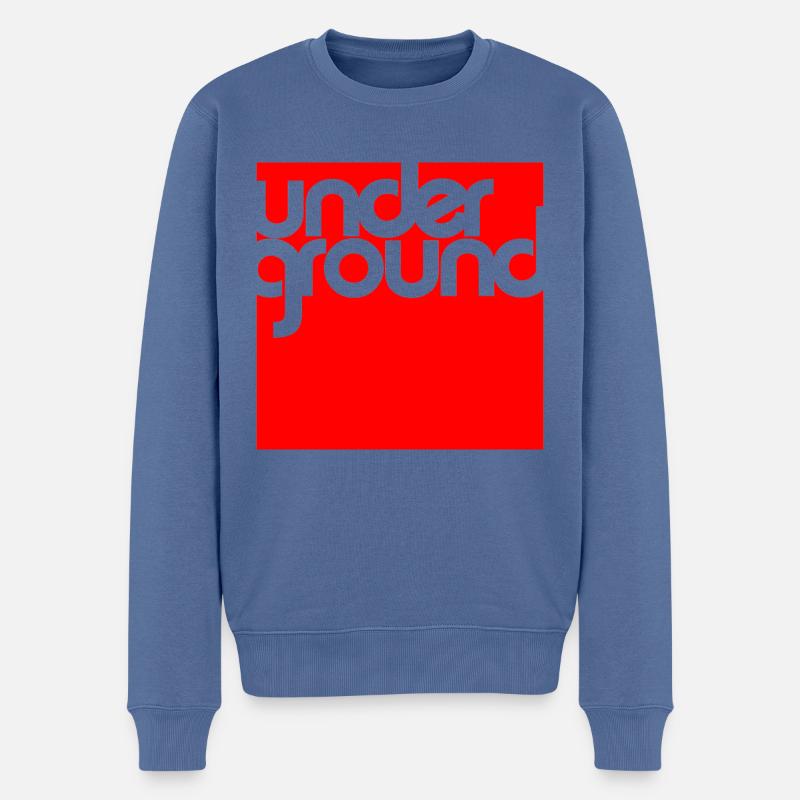Underground-Musik-Techno-House-Geschenk - Männer Premium Bio Pullover - Taubenblau
