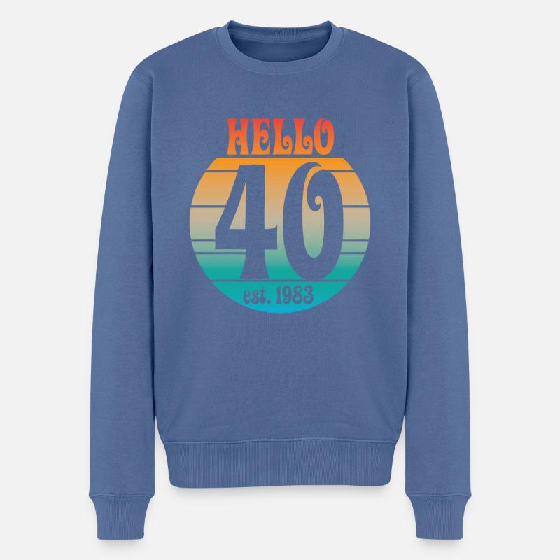 Millésime 1983 - Pull Premium bio Homme - bleu pigeon