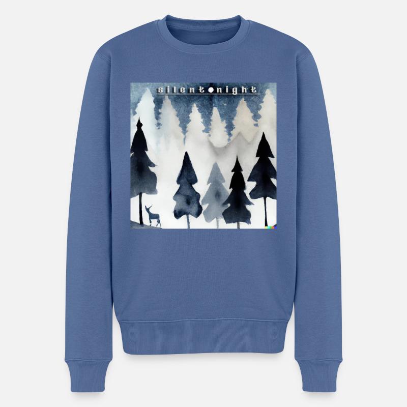 Silent Night - Männer Premium Bio Pullover - Taubenblau