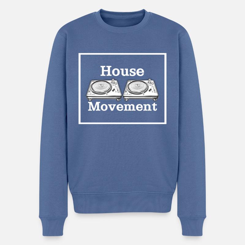 Hausbewegung - Männer Premium Bio Pullover - Taubenblau