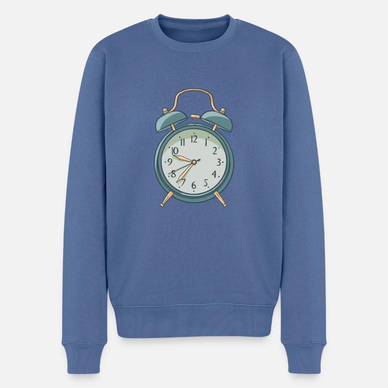 Wecker - Männer Premium Bio Pullover - Taubenblau