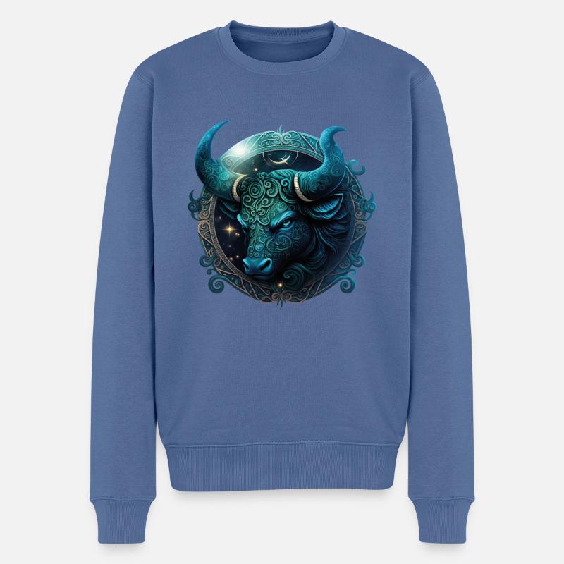 Sternzeichen Stier - Männer Premium Bio Pullover - Taubenblau